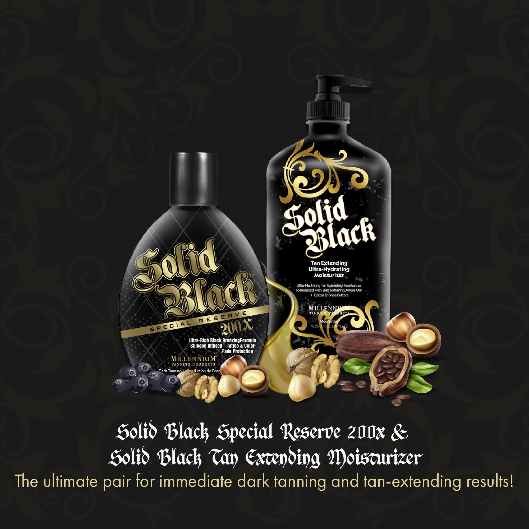 Millennium Tanning Products Millennium Tanning Solid Black 200X Tanning Lotion & Tan Extender Lotion, 13.50 & 18.25 Fluid Ounces