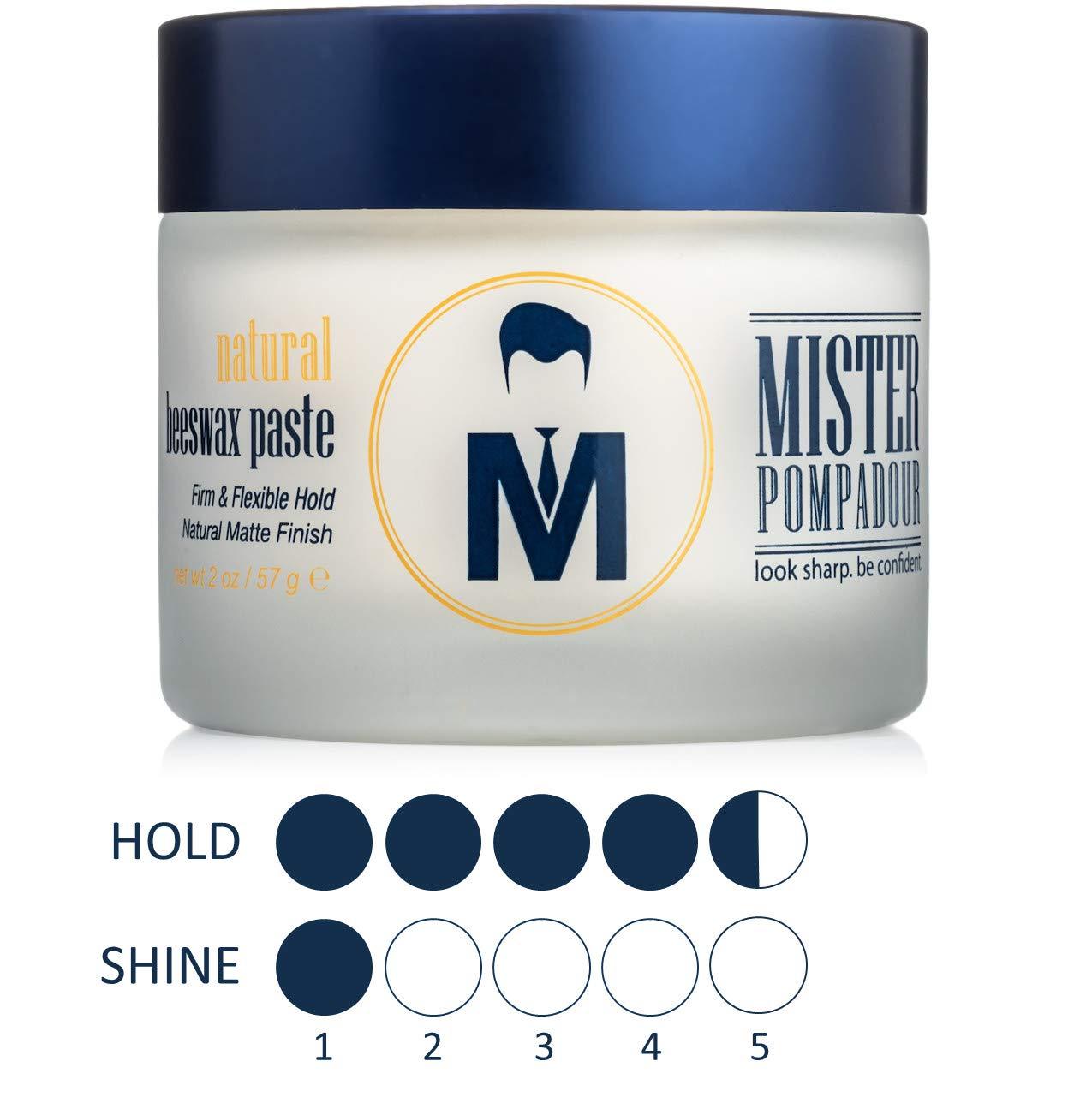 Mister Pompadour Mister Pompadour Natural Beeswax Paste | Matte Hair Product for Men & Women | HIgh Hold & No Shine | Water Based - Easy To Wash | 2oz