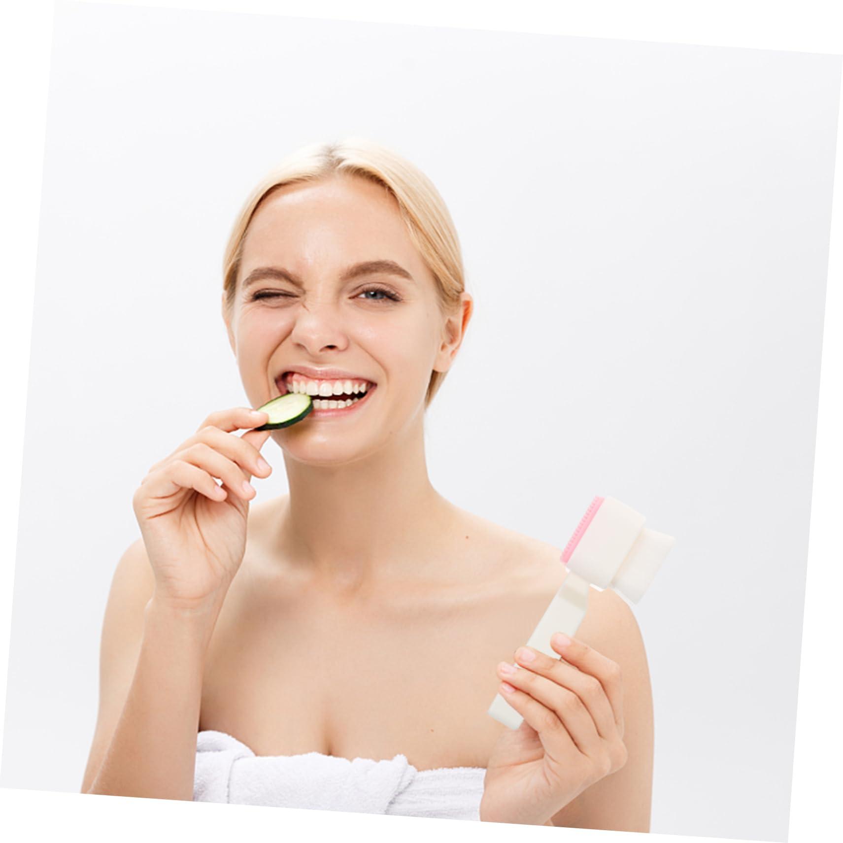 SOESFOUFU SOESFOUFU Square Facial Cleansing Brush Household Facial Brush Face Cleansing Tool Facial Cleaning Brush Silicone Facial Cleansing Brush Face Washing Brush Lady Facial Brush White