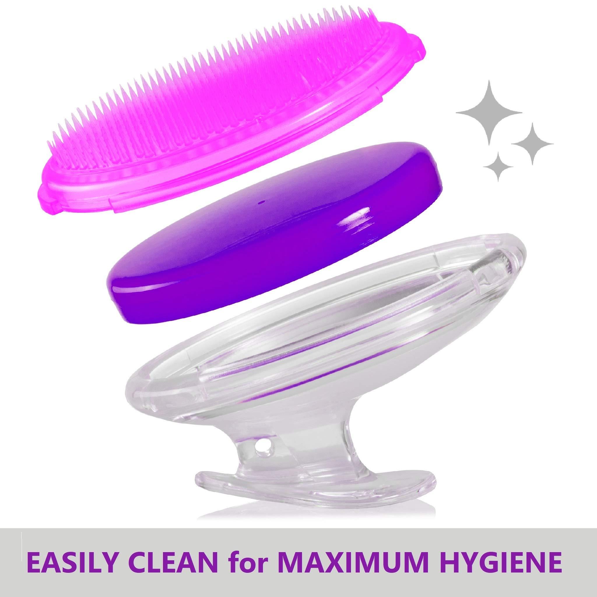 Dylonic Dylonic 3 Pack Body and Face Exfoliating Brushes for Ingrown Hairs Treatment, Razor Bumps, Shaving Irritation - Silicone Scrubbers Gift Set, Skin Exfoliator Brush Dry Brushing Loofah for Smooth Skin