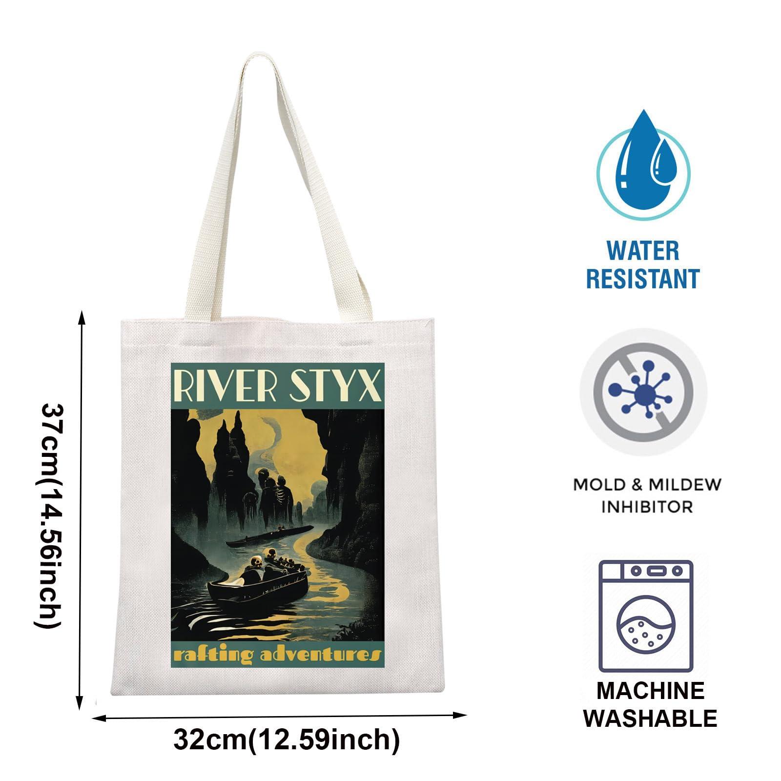 TOBGBE TOBGBE Gifts For Book Lovers Lovers River Styx Greek Mythology Merchandise Dark Academia Canvas Bag (River Tote)