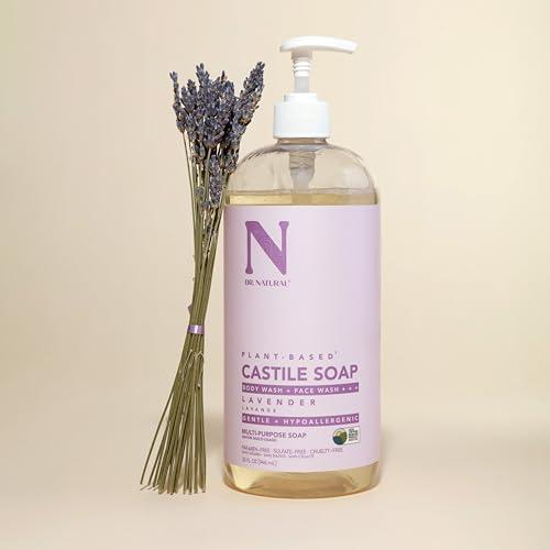 Dr. Natural Dr. Natural Castile Liquid Soap, Lavender, 32 oz - Plant-Based - Made with Organic Shea Butter - Rich in Coconut and Olive Oils - Sulfate and Paraben-Free, Cruelty-Free - Multi-Purpose Soap
