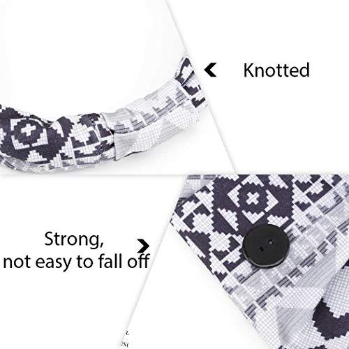 Bohend Bohend Boho Button Headband Wide Stretchy Daily Use Knotted Headwear Sport Athletic Yoga Gym Hair Accessories for Women and Girls(3pcs) (E)