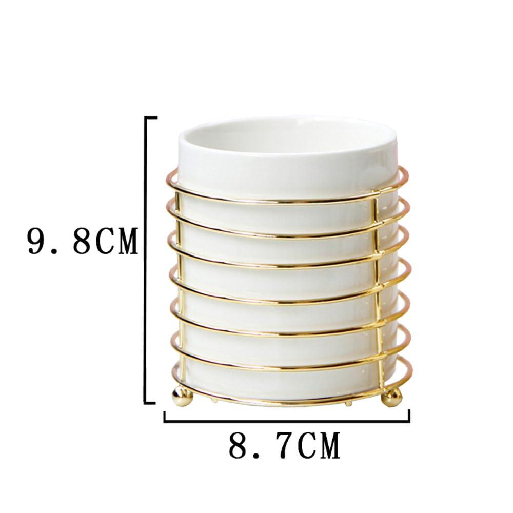 Alipher Alipher Makeup Brush Holder Ceramic Cosmetic Brush Organizer Portable Makeup Brush Cup Desktop Jewelry Storage Bottle For Office Bathroom (8.7 * 9.8CM, Black)