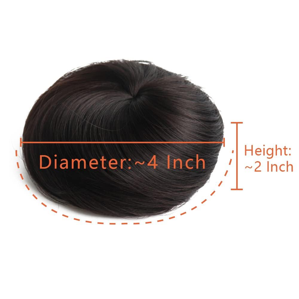 HSPJHTM 2 PCS Messy Bun Hair Piece Human Hair Messy Rose Bun Hair Buns Hair Piece for Women Real Hair Scrunchies Updo Hair Pieces Bun Extension Ponytail Messy Hair Bun - Black
