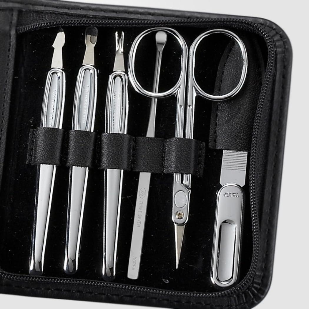 Three Seven (777) Korean Nail Clippers! World No. 1. Three Seven (777) Travel Manicure Grooming Kit Nail Clipper Set Made in Korea Since 1975 (11 PCs-A)