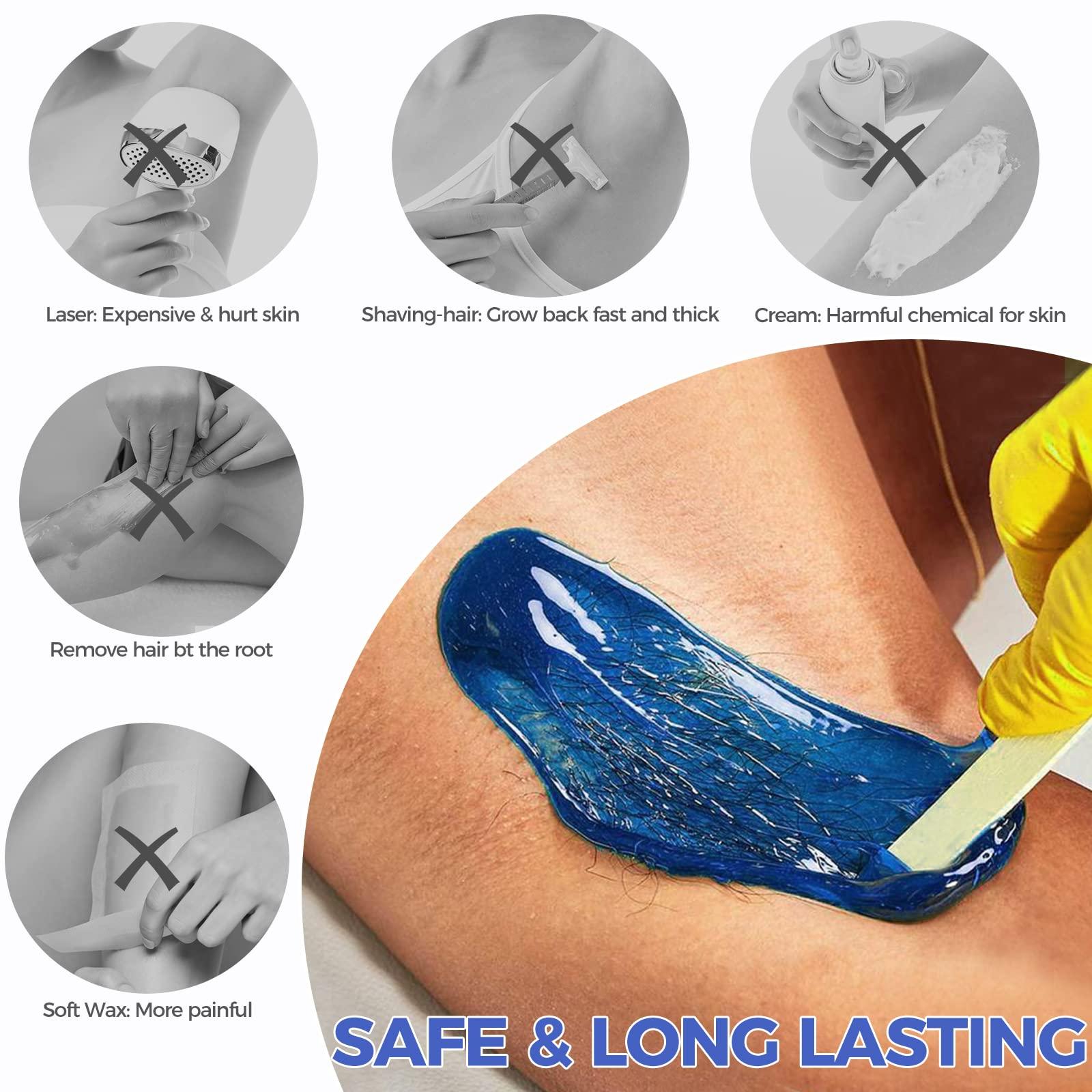 Madors Madors Hard Wax Beads for Hair Removal -1lb/16oz Wax Beans Kit with 10 Wax applicator Sticks for Full Body, Facial, Brazilian Bikin,and legs