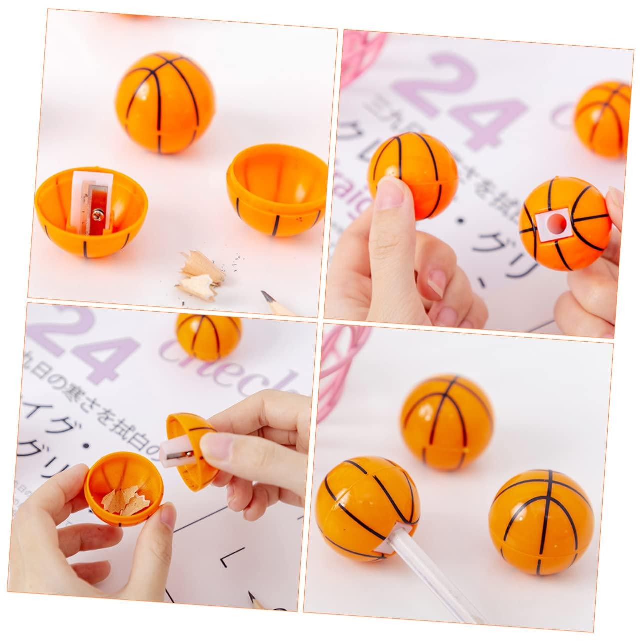 SHINEOFI SHINEOFI Basketball Pencil Sharpeners for Boys and Girls Single Hole School Students Hand-Crank Pencil Sharpeners Compact Design 10PCS Bulk Pack