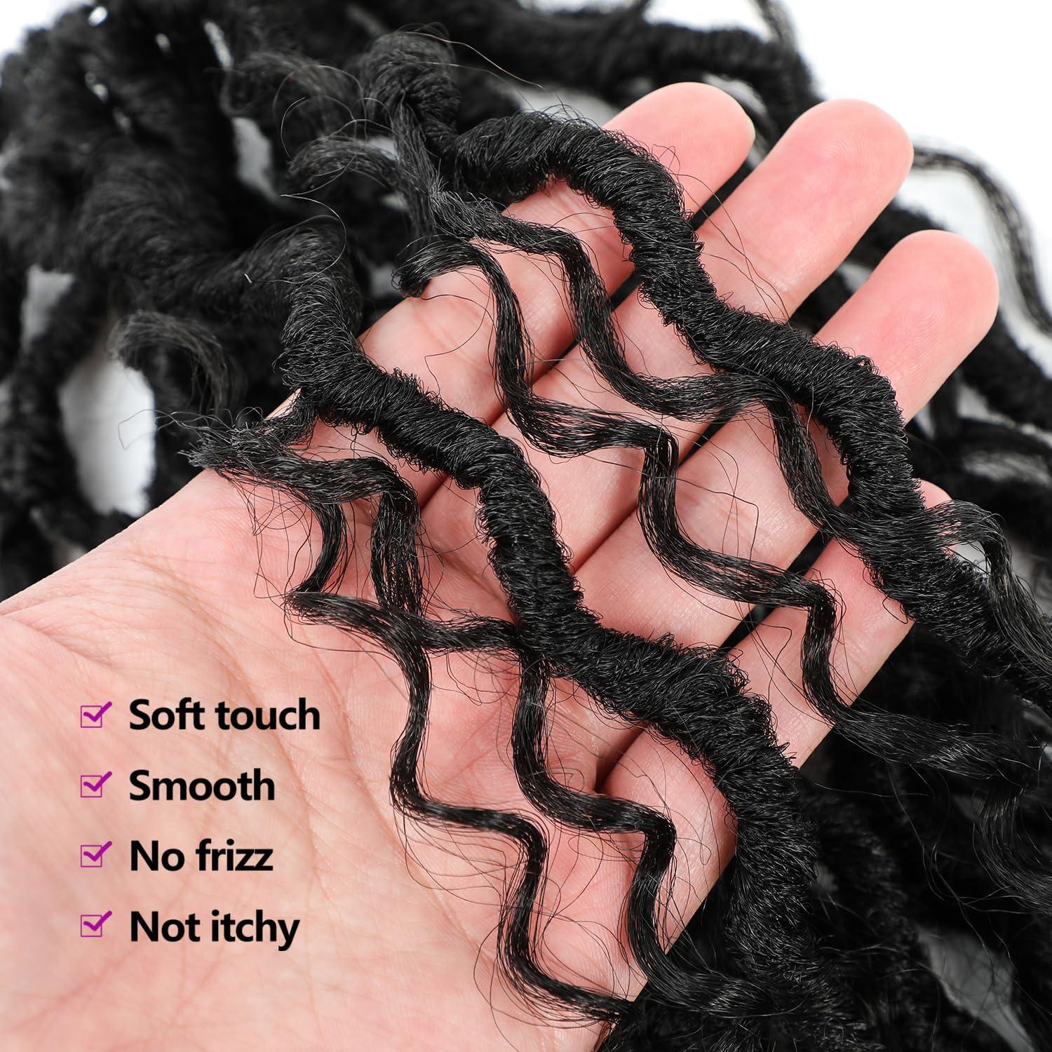 Forevery Forevery Faux Locs Crochet Hair 12 Inch Goddess Locs Crochet Hair 6 Packs PreLooped Crochet Hair for Black Women Grey Crochet Locs with Curly Ends