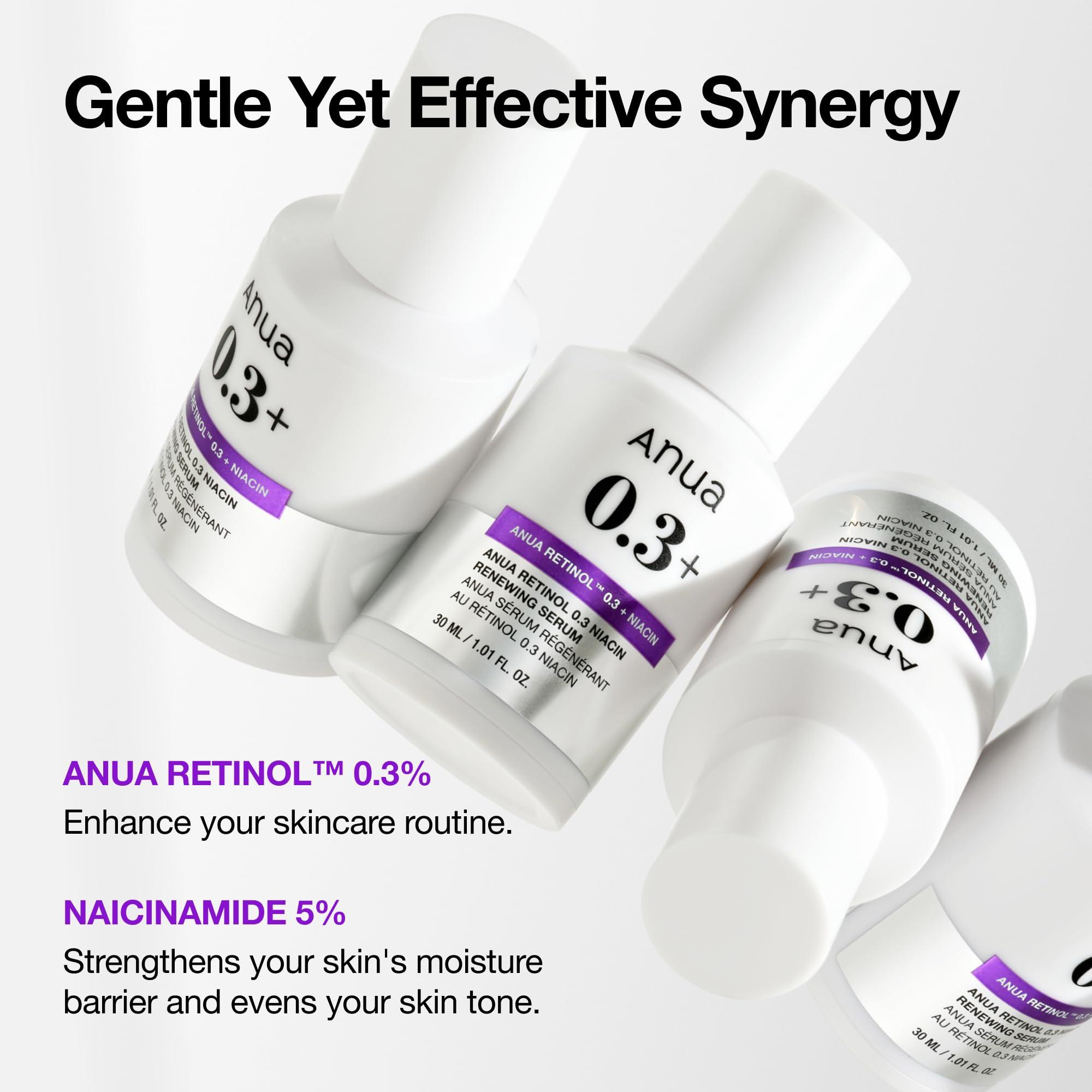 ANUA Anua Retinol Serum for Anti-Aging, Textured skin | 0.11% Retinol, 5% Niacinamide, 20+Soothing Ingredients Gentle for Beginner (30ml /1.01 fl.oz.)