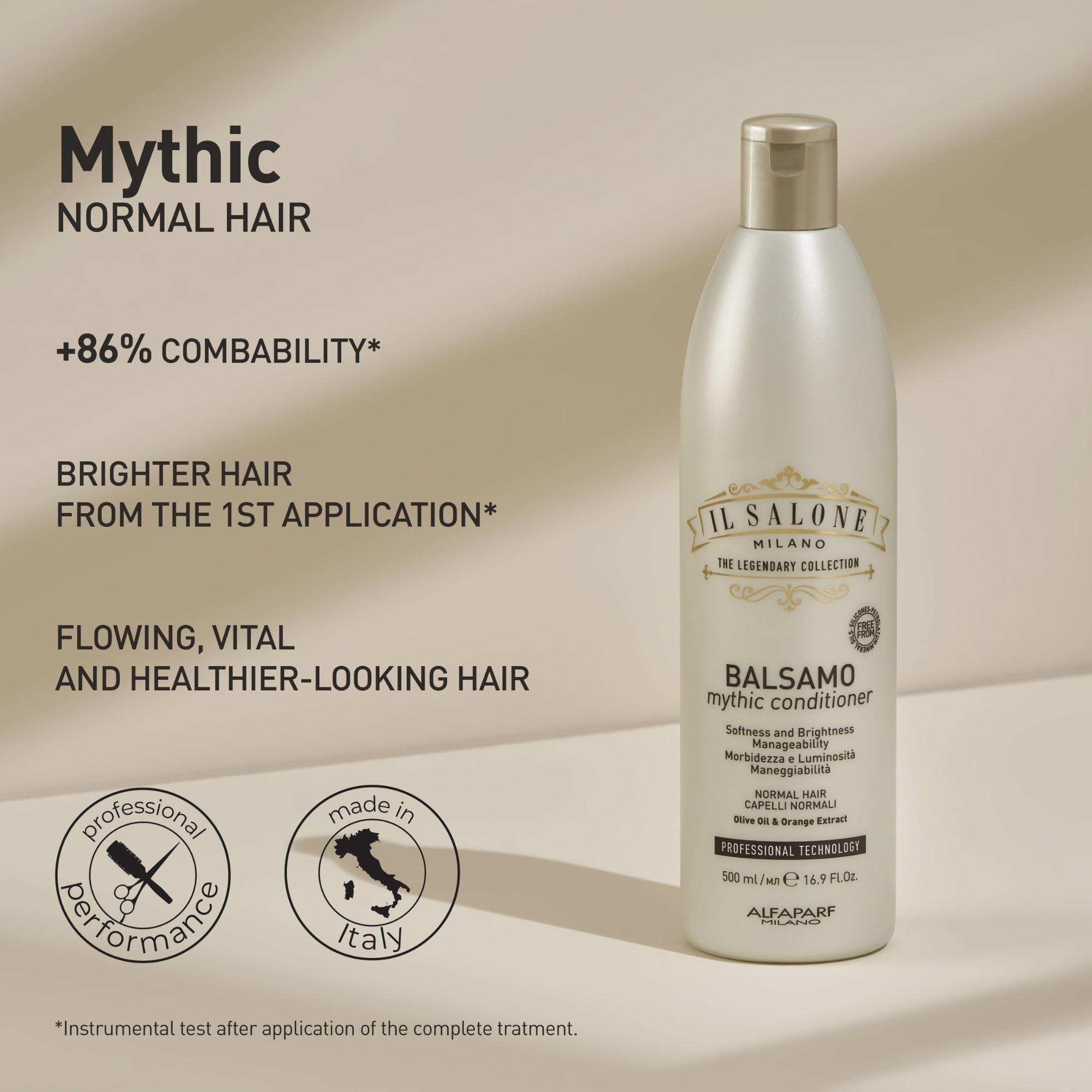 Il Salone Milano The Legendary Collection Alfaparf Il Salone Milano Professional Mythic Conditioner - Detangling Conditioner Formulated with Olive Oil + Orange Extract for Increased Shine and Manageability - Salon-Quality Hair Care (33.8 oz / 1000 ml)