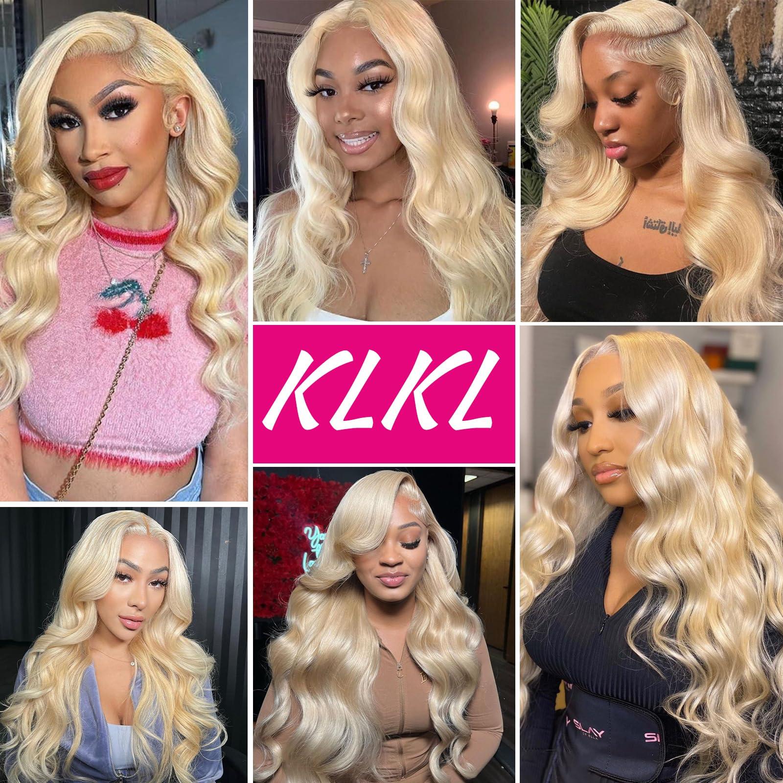 KLKL 613 Body Wave Lace Front Wig Human Hair - 613 Lace Front Wig Human Hair 13x6 Transparent Blonde Lace Front Wigs Human Hair Pre Plucked with Baby Hair,180% Density 613 HD lace Frontal Wig for women