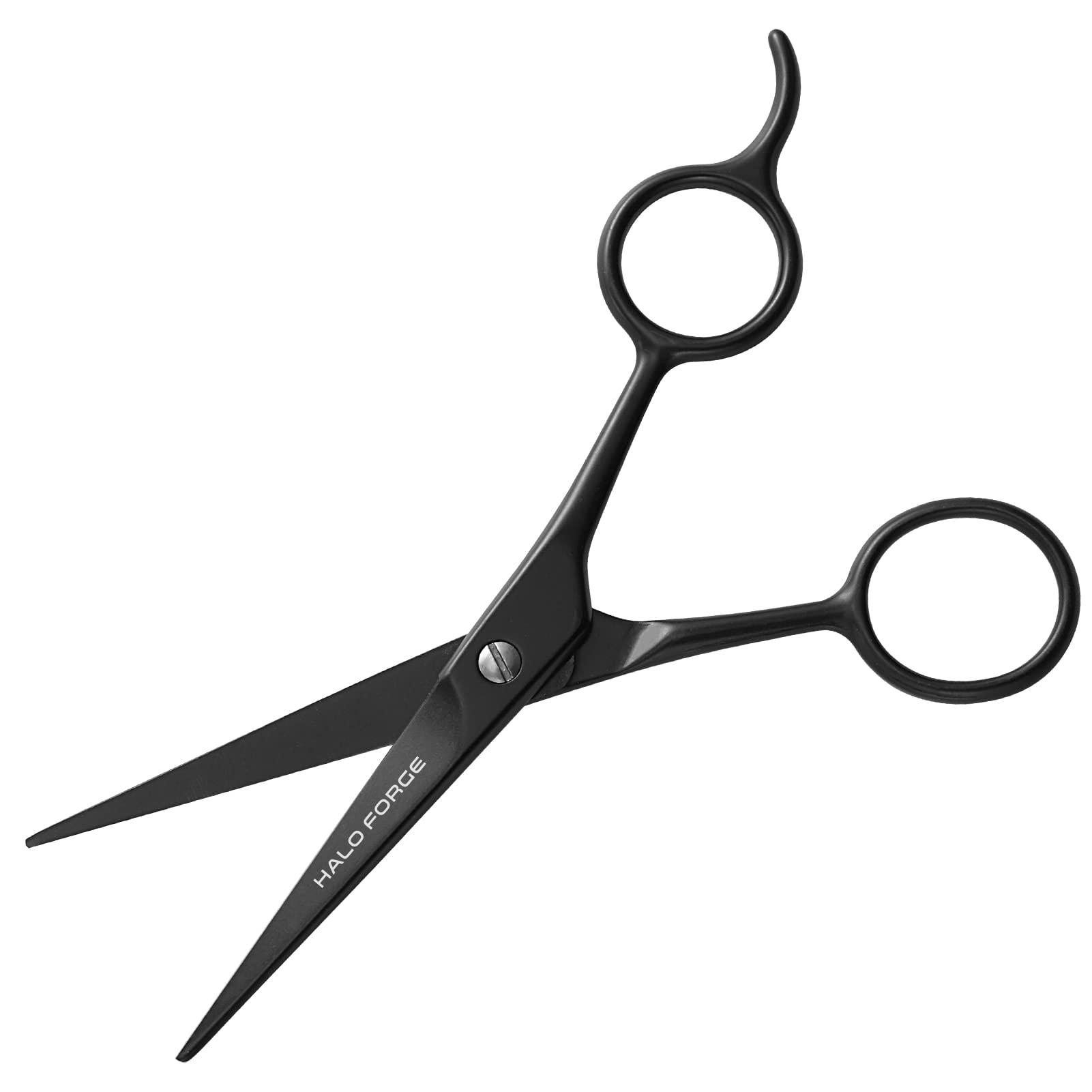 HALO FORGE HALO FORGE Professional Mustache & Beard Scissors: Small Sharp Stainless Steel Beard Shears For Men Personal Care Precision Trimming Mustache, Facial Hair, Eyebrow, 5.5 Inch (Black)