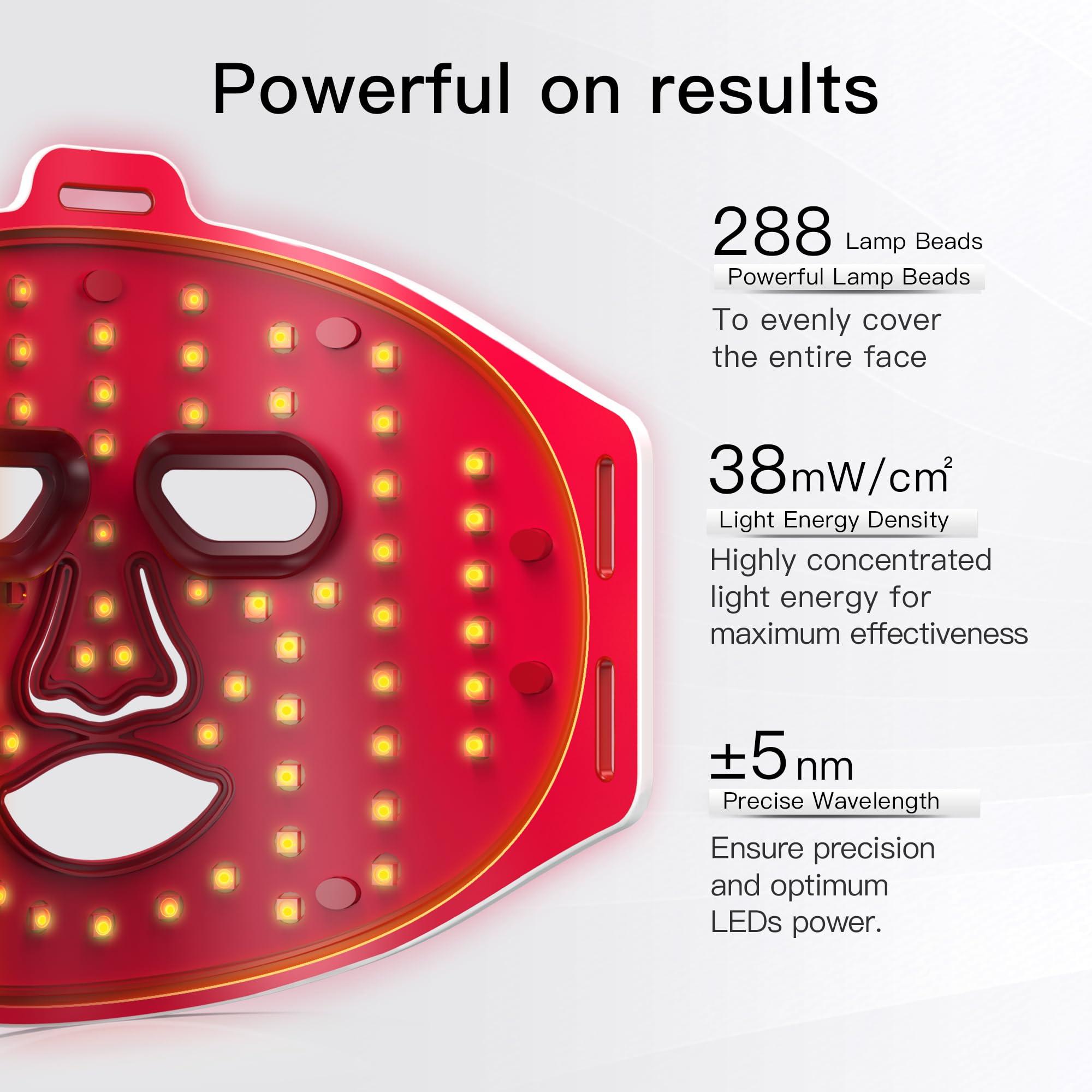 POCHENNAI POCHENNAI Infrared Red Light Therapy Mask, Led Face Mask Light Therapy, Red Light Therapy For Face, At Home Led Mask Therapy Facial, Portable Red Light Therapy for Face, Facial Led Mask Skin(White)