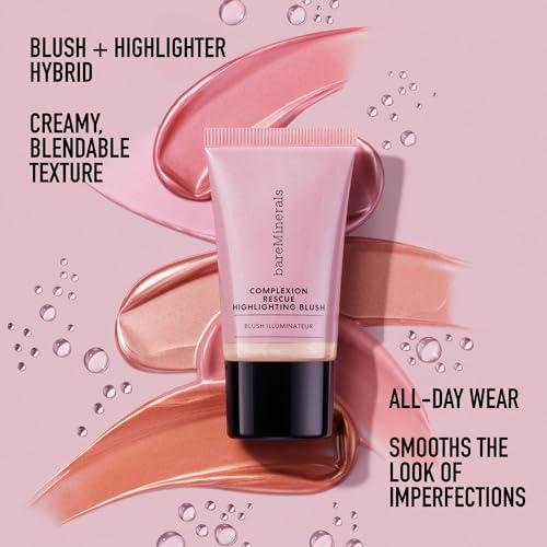 bareMinerals bareMinerals Complexion Rescue Highlighting Liquid Blush, Liquid Highlighter + Blush Hybrid, Buildable, Gel-Cream, Liquid Blush for Cheeks, All Day Wear, Vegan