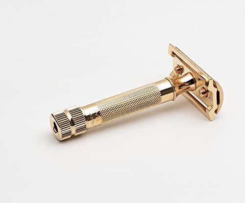 MERKUR Merkur Classic 2-Piece Double Edge Safety Razor Gold Plated, 1 Count