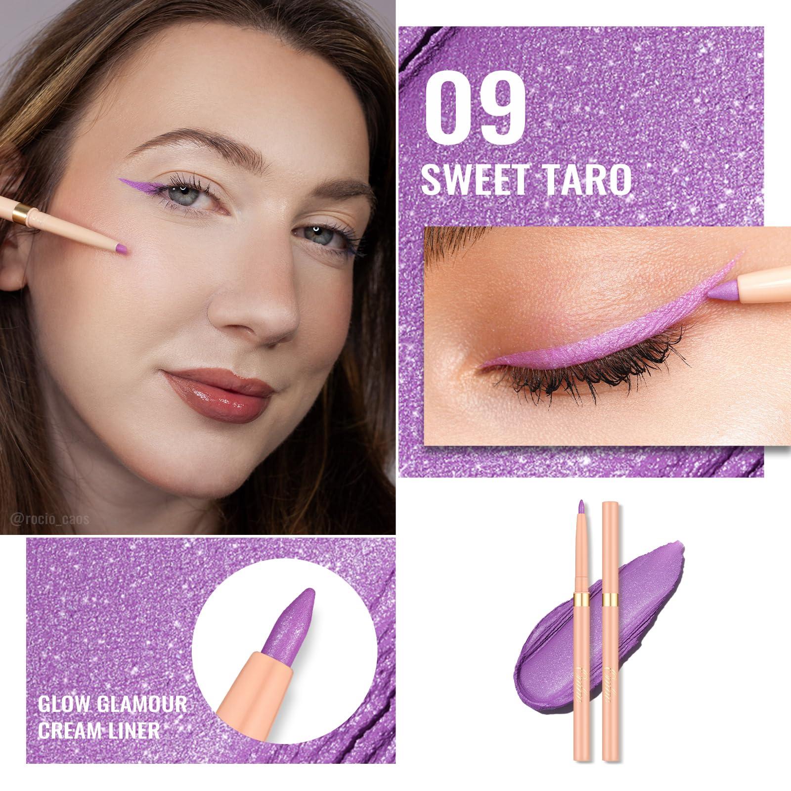 Oulac Oulac Purple Eyeliner Pencil, Waterproof Retractable Eye Liner Pen, Smooth and Creamy Eye Makeup for Precision Application Vegan & Cruelty-Free, 09 Sweet Taro