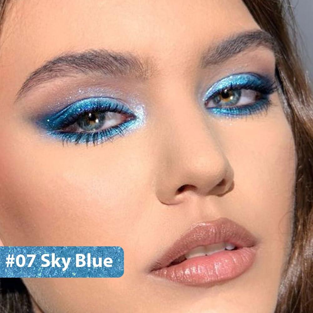 Kaely Kaely Sky Blue Waterline Pencil Eyeliner, Sharpenable Multi-Use Gel Eyeliner Pencil, Eye Liner Waterproof Smudge proof, Smooth Eye Makeup Liners, delineador de ojos contra el agua, 07