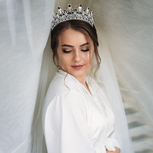 COCIDE COCIDE Black Tiaras for Women Crowns for Women Tiaras and Crowns for Women Queen Crown Princess Tiara for Girls Rhinestones Party Bridesmaids Wedding Halloween Costume Cosplay Gift