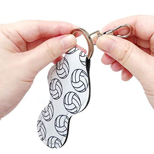 allydrew allydrew 10 Pack Chapstick Holder Keychain, Keyring for Lip Balm Lip Gloss Lipstick with 10 Pieces Metal Keyring Clasps, Volleyball
