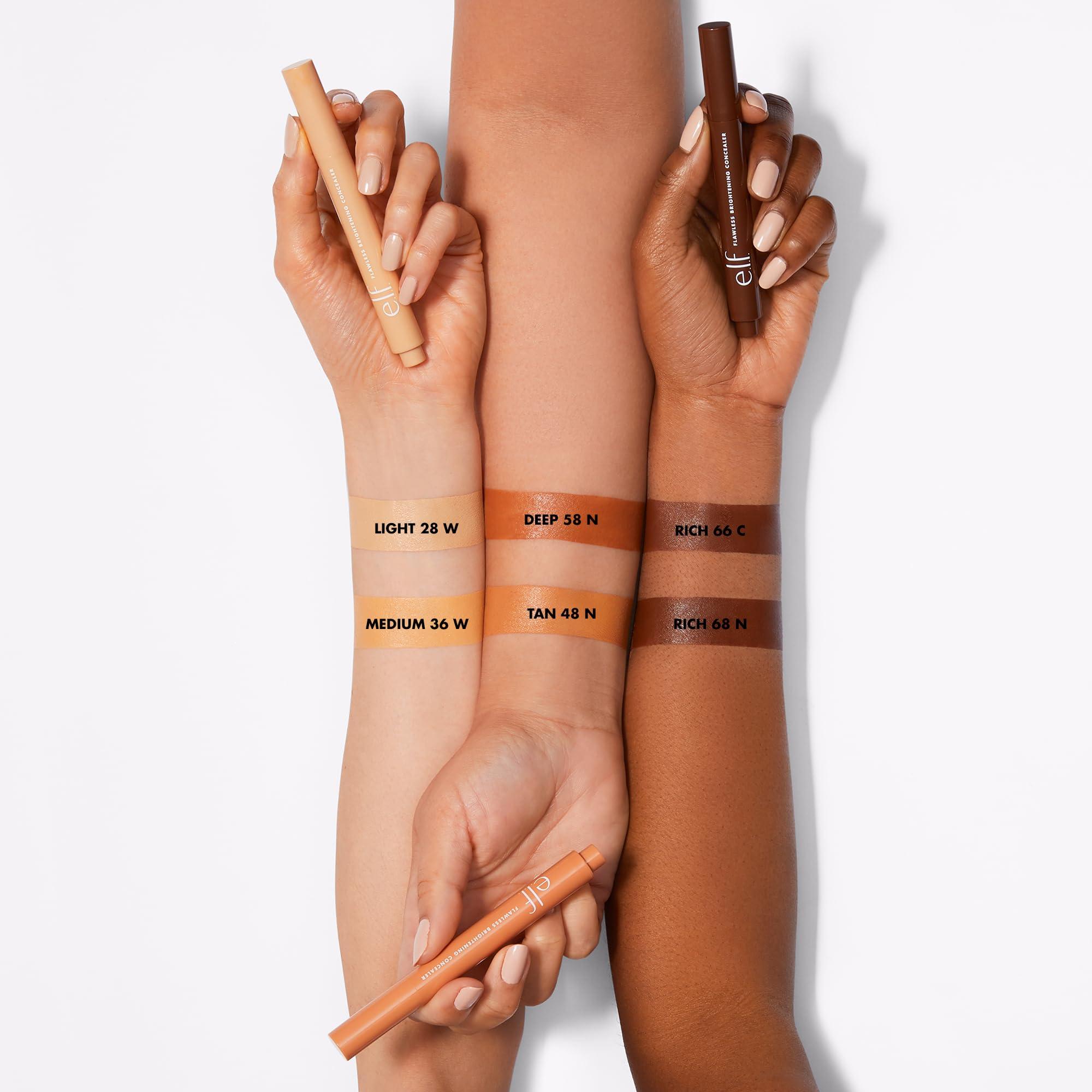 e.l.f. e.l.f. Flawless Brightening Concealer, Illuminating & Highlighting Face Makeup, Conceals Dark Under Eye Circles, Medium 36 W, 0.07 Fl Oz