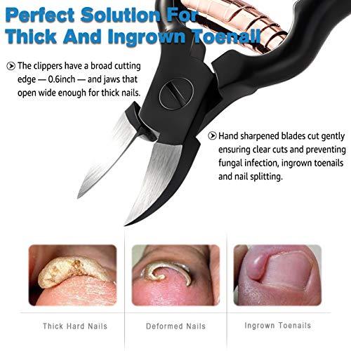 FERYES FERYES Precision Toenail Clippers for Thick or Ingrown Toenails - Secure and Stylish Design Thick Nail Clipper - W/Leather Case