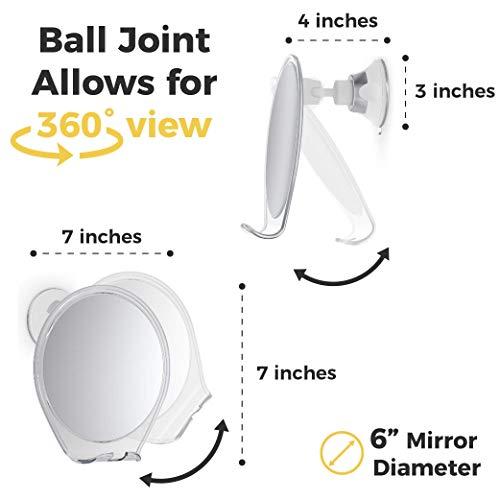 HoneyBull HoneyBull Shower Mirror Kit | Suction Cup & Hook Sticker (Large)