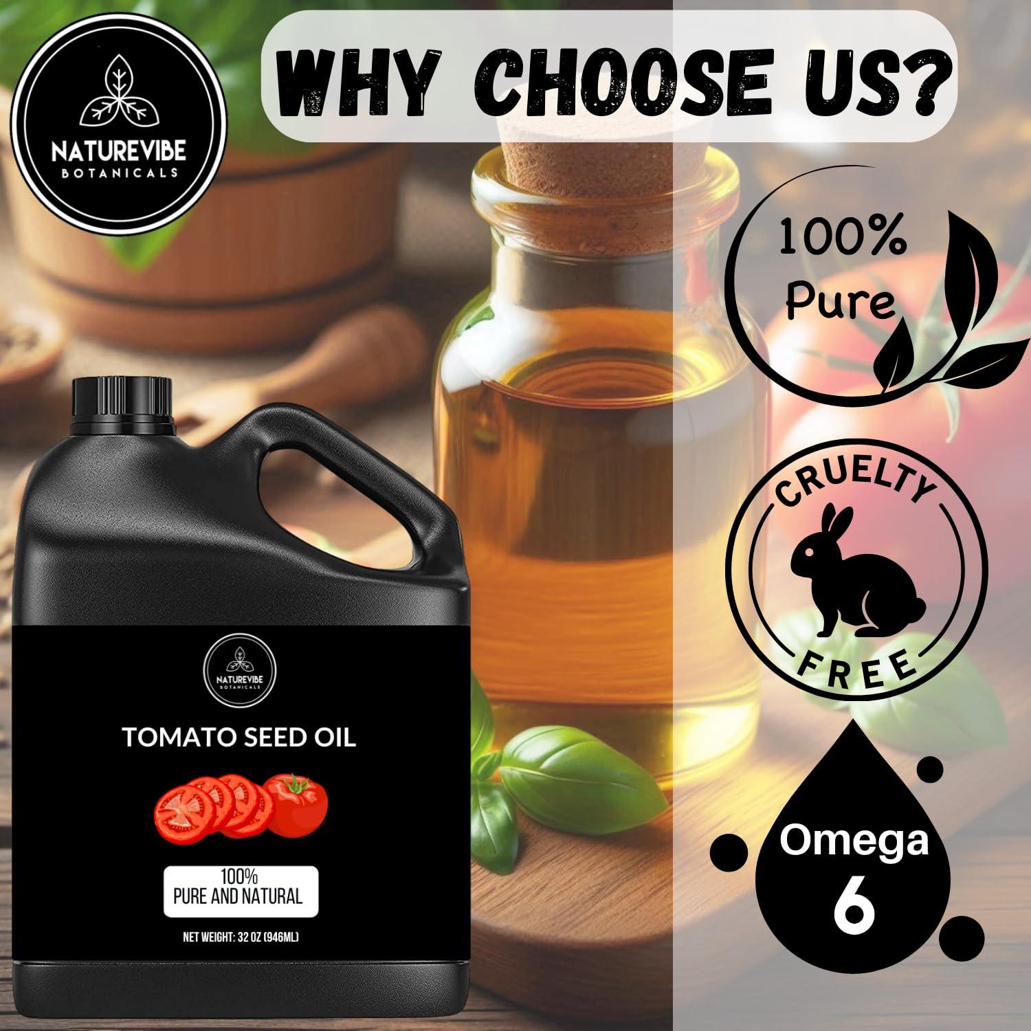 Naturevibe Botanicals Naturevibe Botanicals Tomato Oil 32 Ounces | 100% Pure and Natural | Great for Skin Care and Hair Care