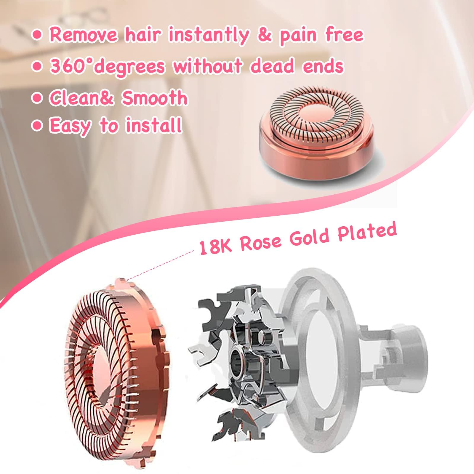 NOBVEQ Flawless replacement heads, Women Facial Hair Remover Replacement Heads Generation 2 for Finishing Touch Flawless Facial Hair Removal Tool for Face, Double Halo Painless and Smooth, 4 Count