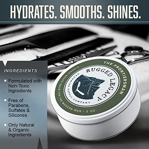 Rugged Legacy Grooming Supply Company Rugged Legacy - Beard Balm, The Frontiersman 2oz Beard Balm for Men, Woodsy Scented Beard Balm with Notes of Molasses, Beard Balm Made with Natural Oils that Enrich Your Entire Beard - Roots To End