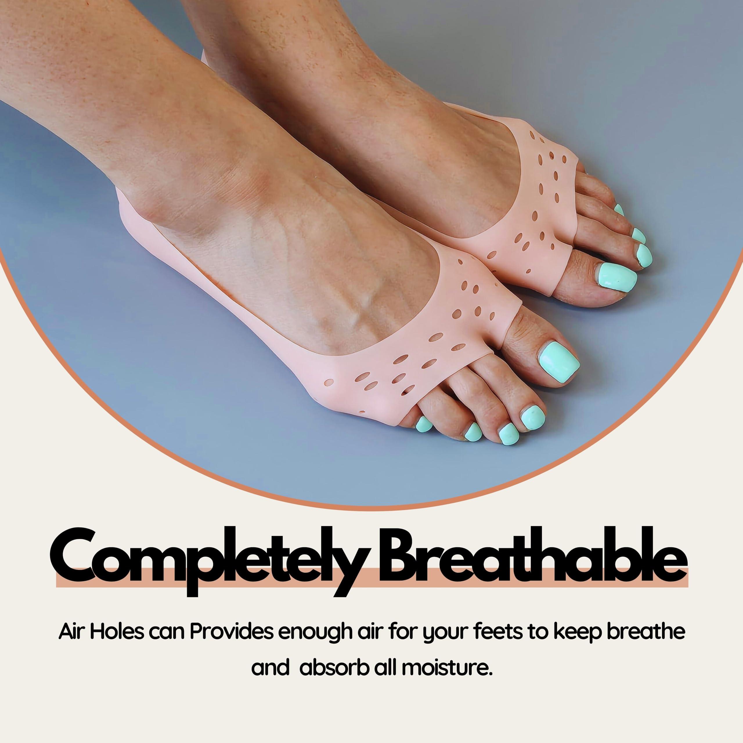 FOOTINSOLE.COM Open-Toe Gel Moisturizing Socks Spa-Quality Hydration for Dry, Cracked Heels Softens & Smooths Feet Unisex (2 Pairs)