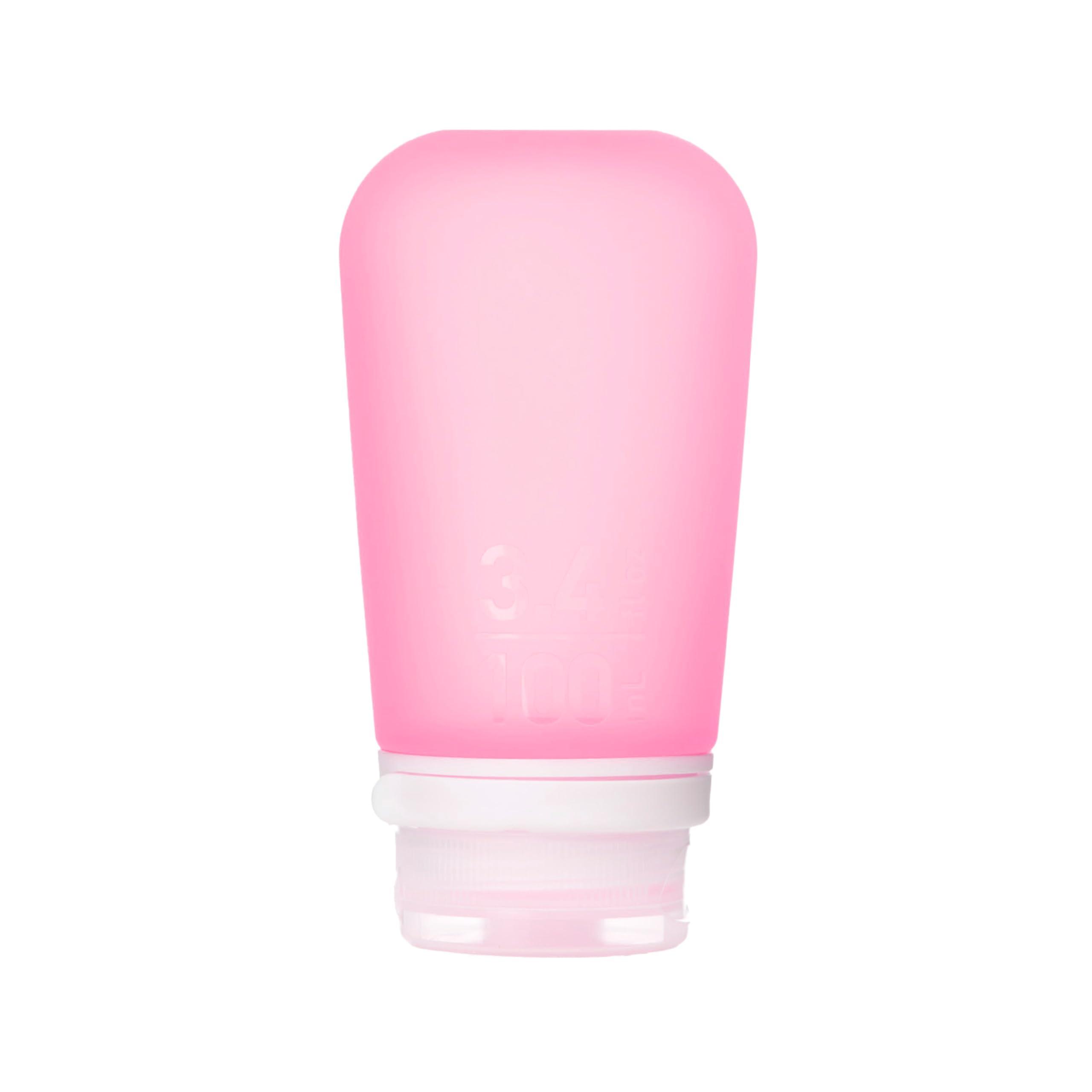 humangear humangear GoToob+ (Large) | Refillable Silicone Travel Bottle | Locking Lid | Food-Safe Material | Pink, Large (3.4 fl.oz.; 100ml)