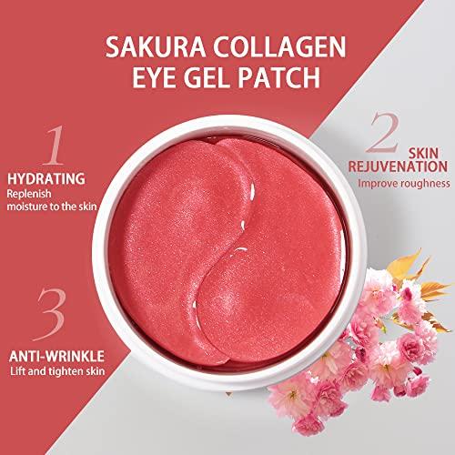 LIYALAN LIYALAN Sakura Under Eye Patches for Dark Circles and Puffiness Eye Mask Skin Care Products Eye Patches for Puffy Eyes Beauty Under Eye Treatment for Women 60Pcs