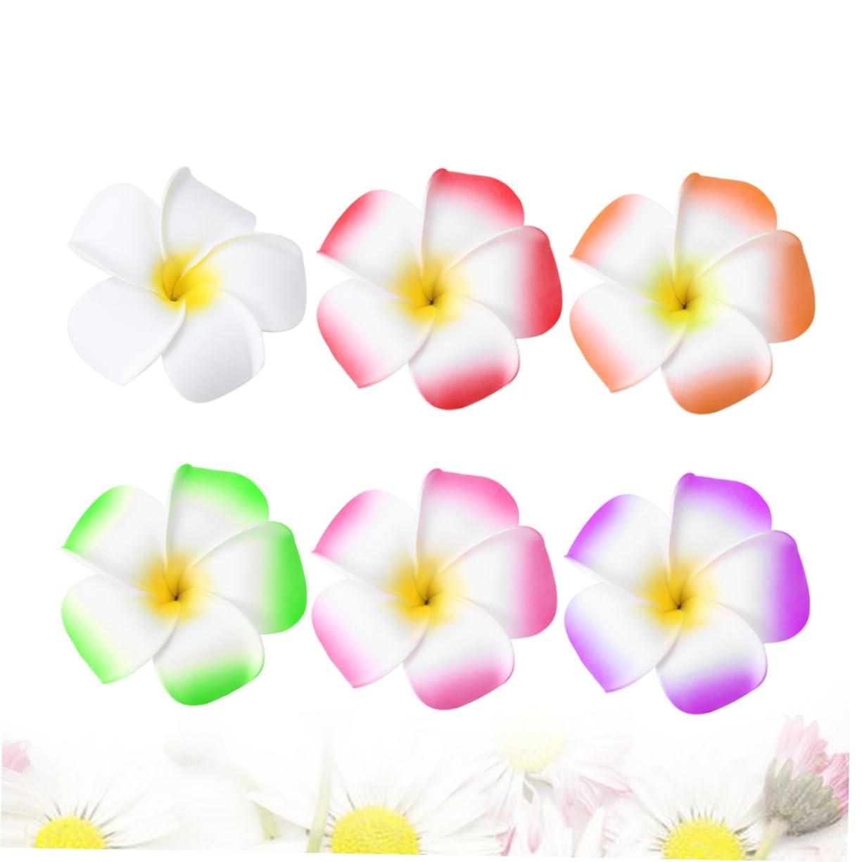 Gogogmee Gogogmee 20pcs 9cm Hawaiian Plumeria Flower Hairpins Hair Clip Bridal Barrette for Tropical Beach Wedding Event Decorations