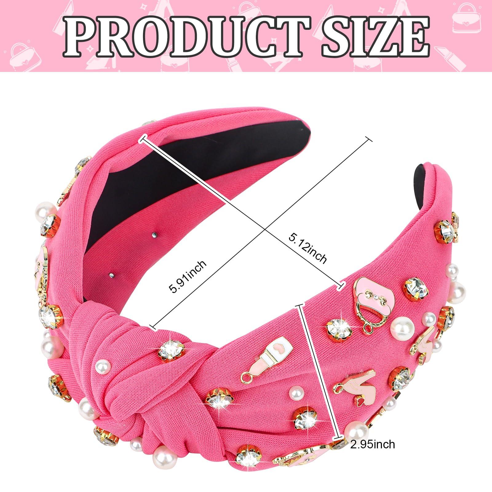 Casoty Casoty Hot Pink Knotted Headband for Women, Top Knot Headbands, Headband for Women, Head Bands for Women's Hair, Hair Accessories for Daily Wear