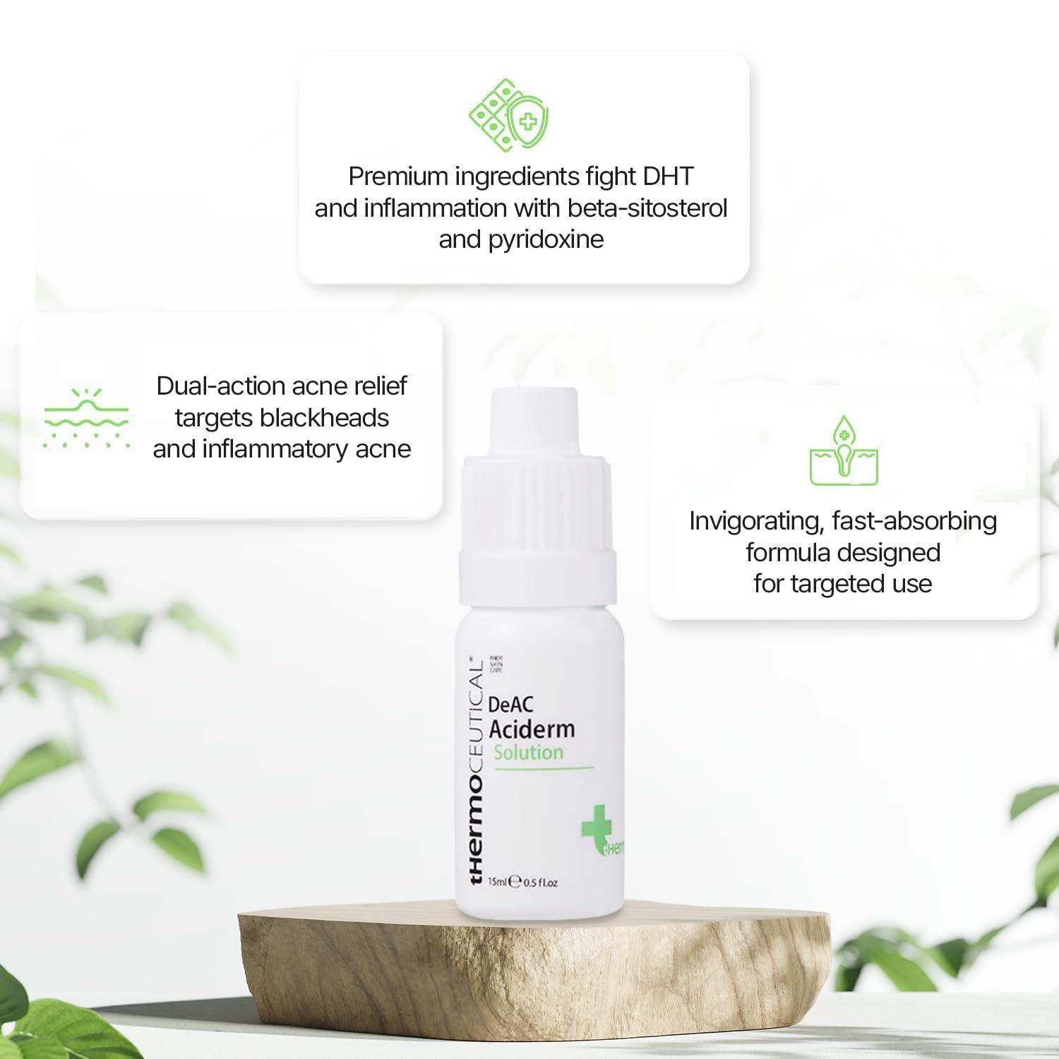 tHermoCEUTICAL tHermoCEUTICAL DeAC Aciderm Solution - Acne Skin Care, Sebum & Dead Skin Cells Control, Pore Reduction, Acne Grade Down, Skin Trouble Treatment, Fast Absorbing 0.5 fl.oz