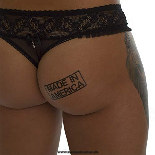 Tattoodrucker 2 x Made in America Stamp Tattoo Lettering in Black and Red - Temporary Tattoo (2)