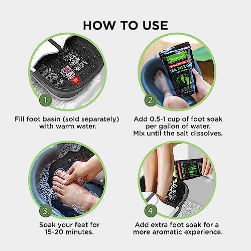 DAILY REMEDY EXTRA STRENGTH Tea Tree Oil Foot Soak with Epsom Salt - Made in USA - for Toenails, Athlete\'s Foot, Itchy Feet, Stubborn Smelly Foot Odor, Pedicure, Foot Calluses & Soothes Sore Tired Achy Feet -16 oz