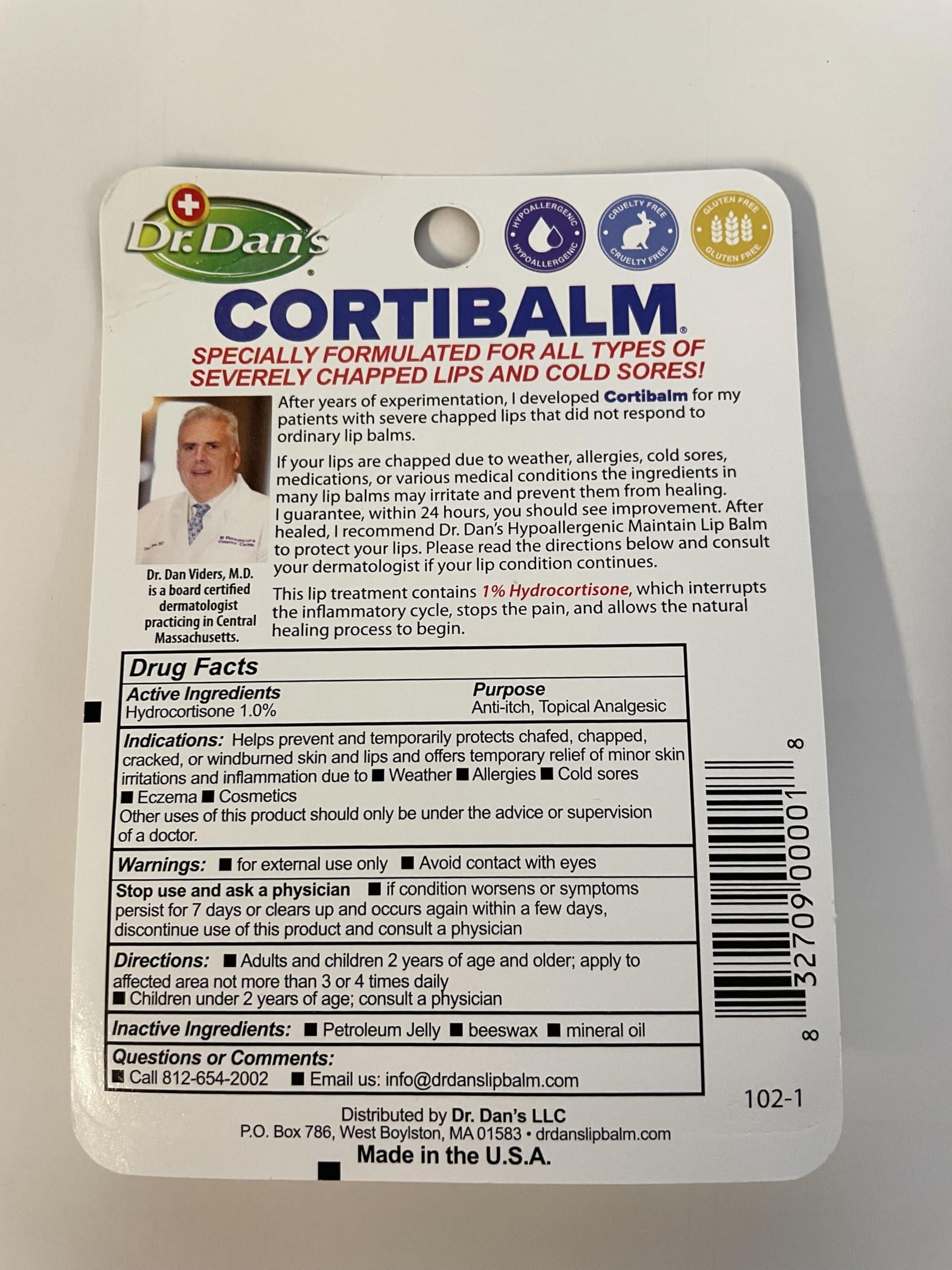 Dr. Dan's Dr. Dans CortiBalm Lip Balm, .14 oz by Dr. Dans, 1 pack