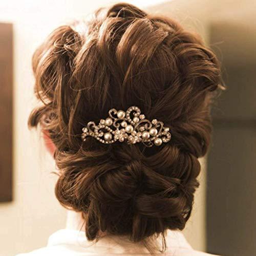 Yean Yean Decorative Bride Wedding Hair Combs with Rhinestones Bridal Hair Accessories for Bridesmaids (Silver)
