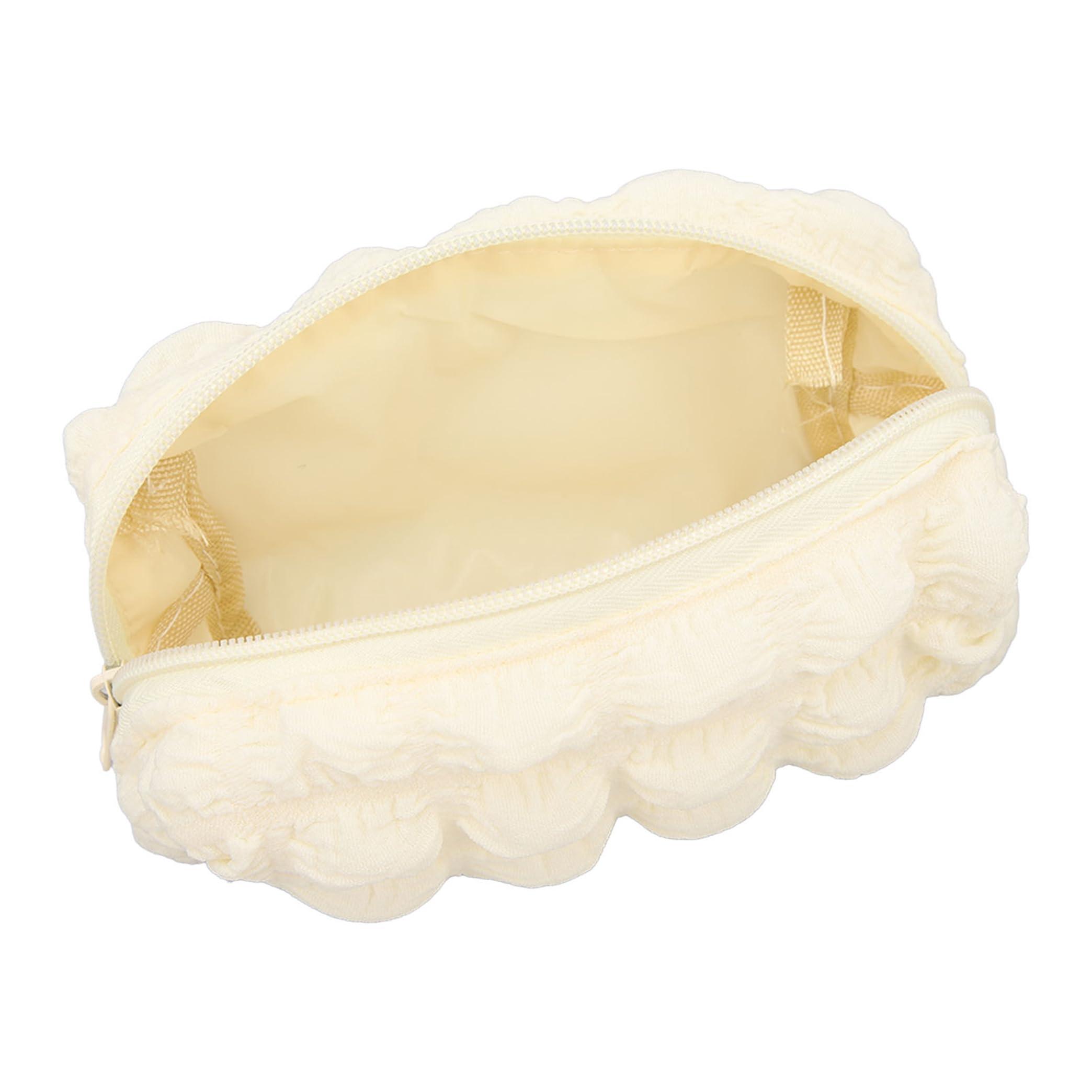 Generic Generic Cute Makeup Bag,Skin Care Bag,Plush Makeup Bag,Zipper Closure Make Up Bag,Cute Makeup Bag Accessories Aesthetic Make Up Bag Purse Cosmetic Bag for Purse (White), White, Fashionable and simple