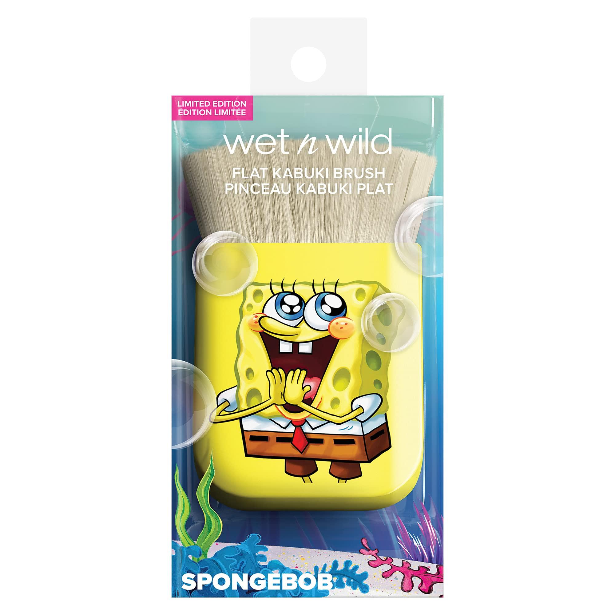 wet n wild Wet n Wild 1114236, Flat Kabuki Brush Squarepants Makeup Tools Flat Foundation + Highlighter Brush, SpongeBob