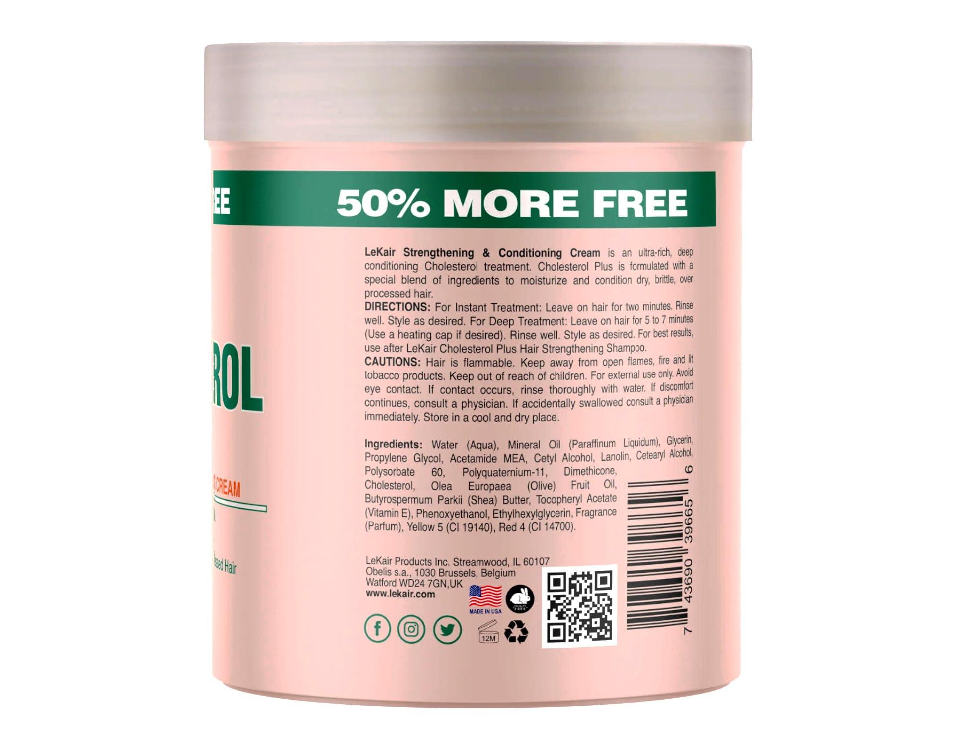 Le Kair Le Kair Cholesterol Plus Strengthening & Conditioning Cream, After Shampoo Formula 24 Oz - 4 Pack