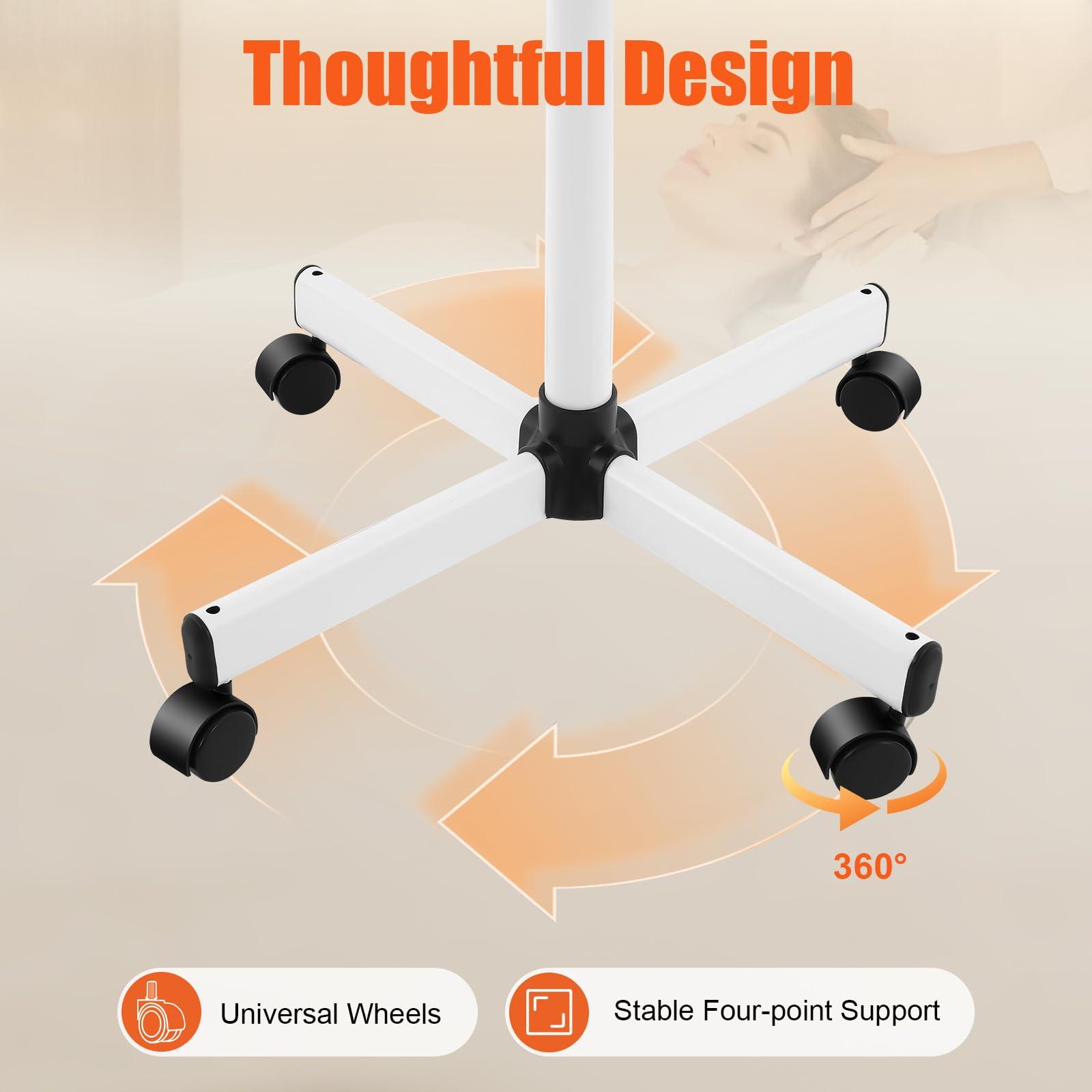 KeruRome Face Steamer for Facial Deep Cleaning Professional, Stand Facial Steamer with Hot Mist and 360 Rotatable Nozzle, Facial Steamers Home Facial Spa, Steamer Esthetician for Salon, Spa, White