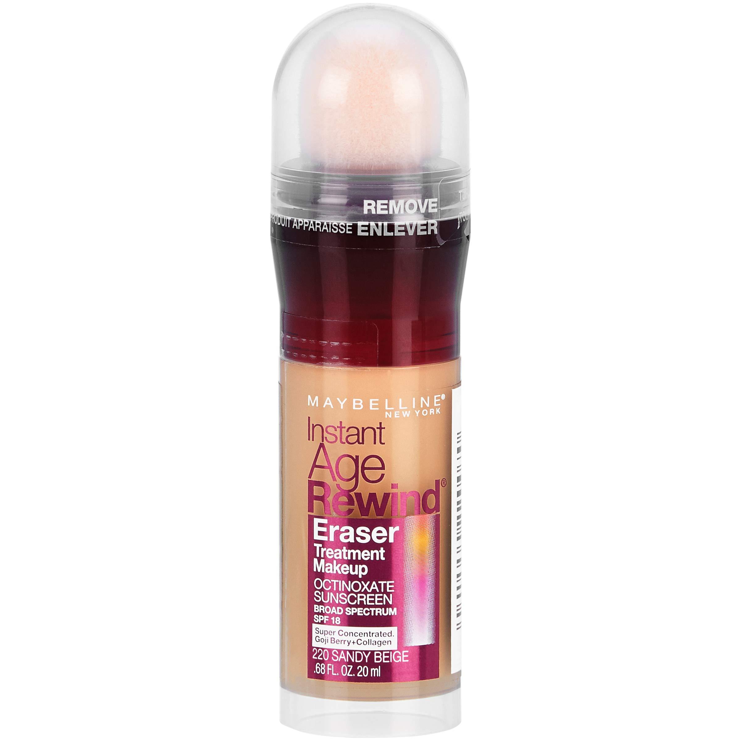 MAYBELLINE Maybelline Instant Age Rewind Eraser Treatment Makeup with SPF 18, Anti Aging Concealer Infused with Goji Berry and Collagen, Sandy Beige, 1 Count