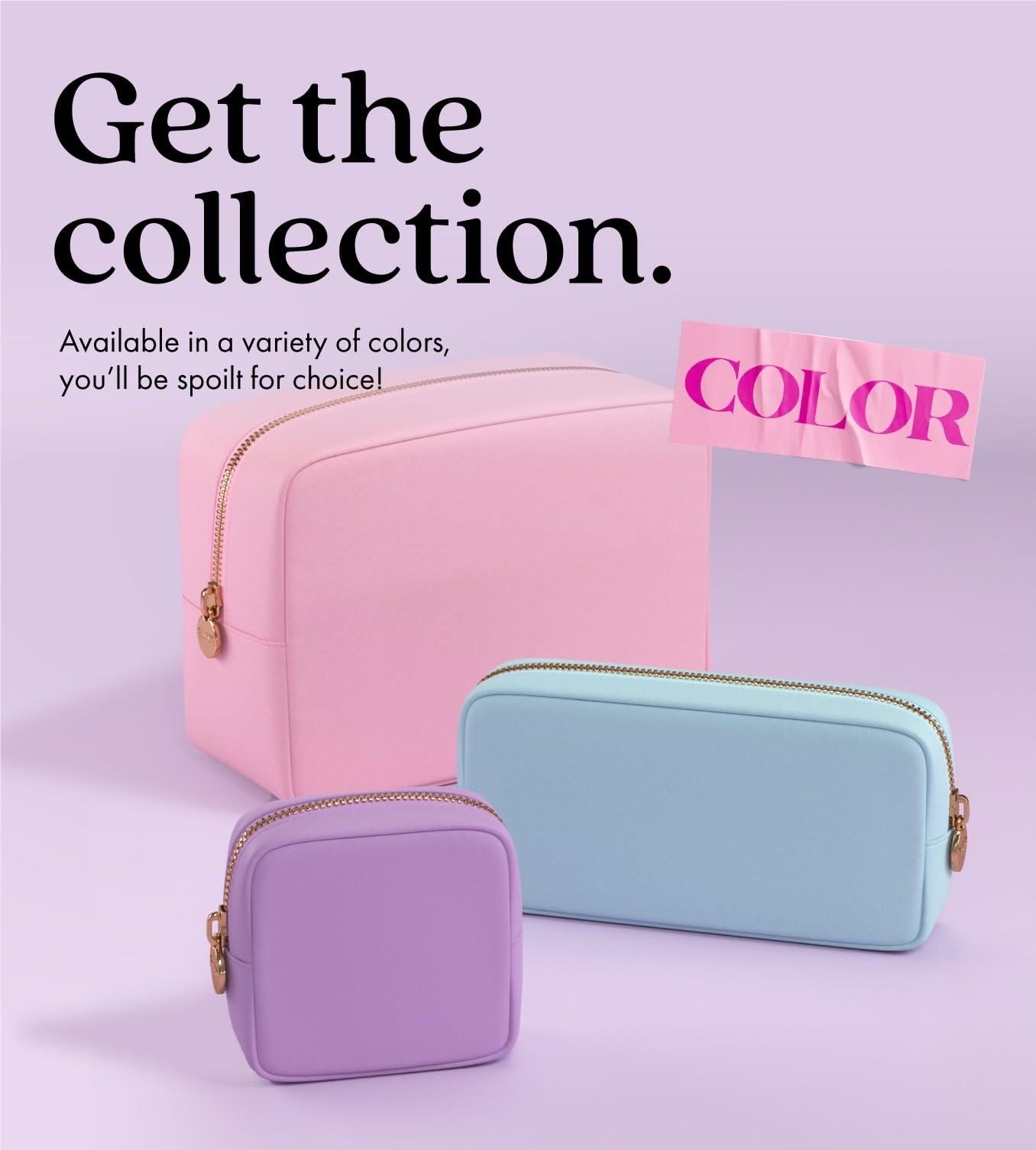 Embla Embla Makeup Bag Travel Cosmetics Pouch and Toiletry Bag, Nylon Zipper Pouch Purse, Cute Make Up Organizer Storage Tote for Women Girls, Waterproof Travel Skincare Case, Small Makeup Bags, Plum