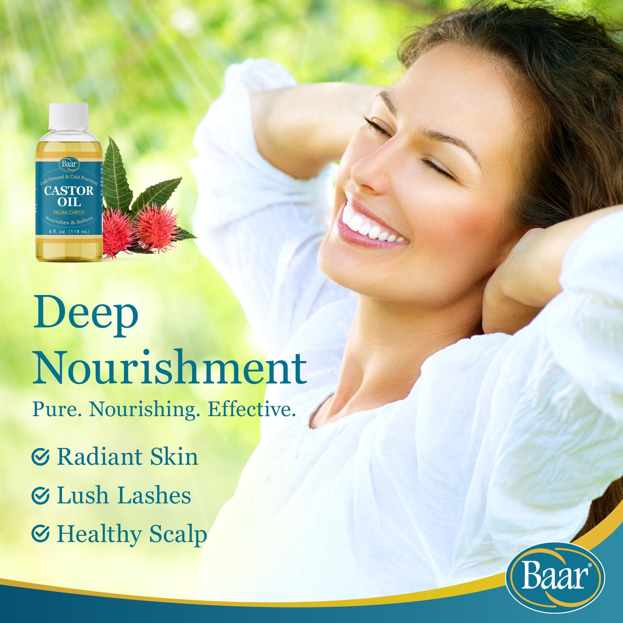 Baar Baar Cold-Pressed, Cold-Processed, Hexane Free Castor Oil, 4 Ounces