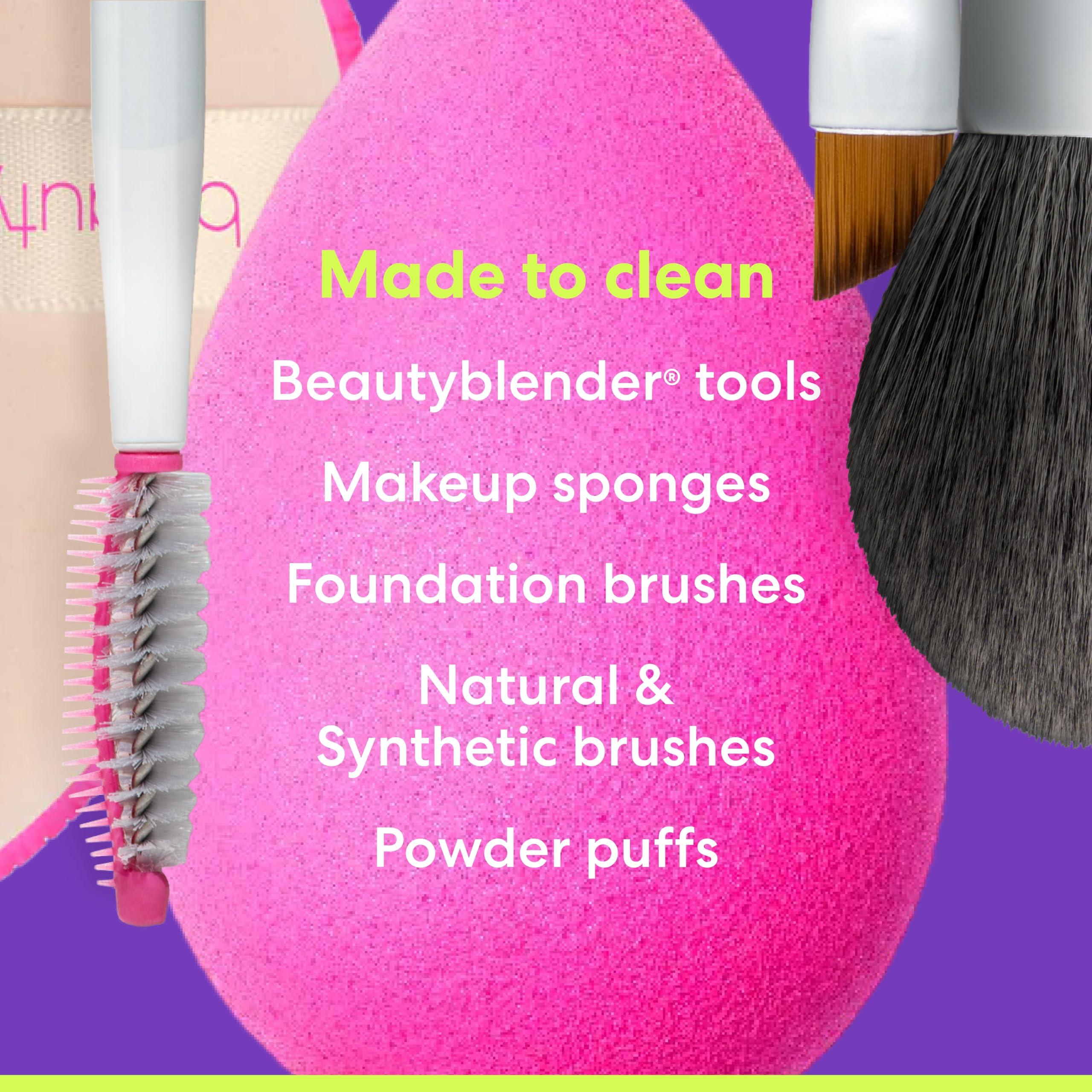 beautyblender Beautyblender | Blendercleanser Solid Lavender Makeup Sponge & Brush Cleanser + Silicone Scrub Mat, Cleansing Tool & Scented Makeup Sponge Cleaner, Vegan, Cruelty Free, Made in the USA, 1 oz