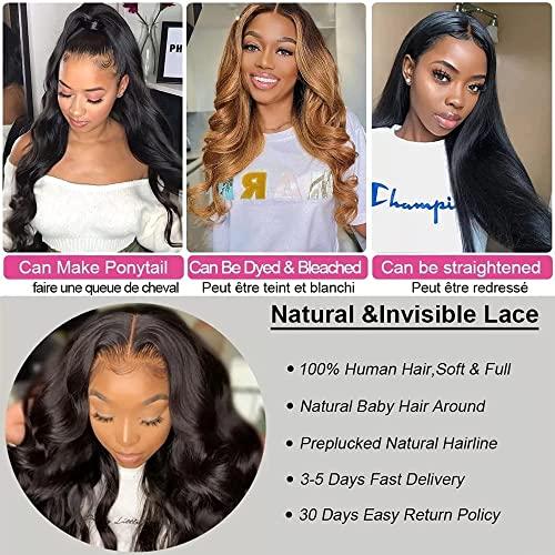 Whitney T-Part Lace Front Wigs Human Hair 13x6x1 Body Wave Lace Frontal Wigs 150% Density Pre Plucked Brazilian Virgin Human Hair Lace Front Wig for Black Women 22 Inch