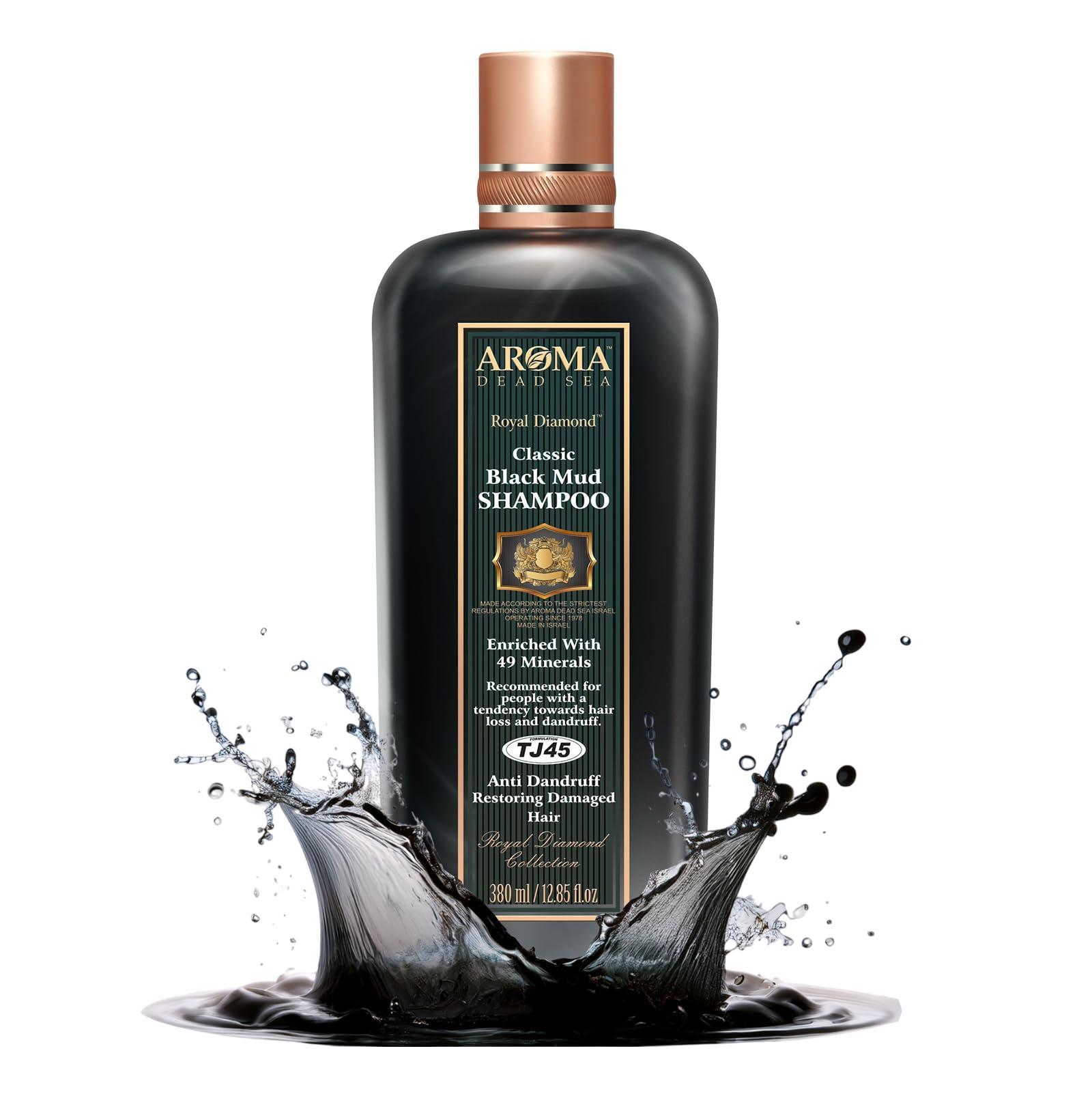 Aroma Dead Sea Aroma Dead Sea Black Mud Shampoo - Fights Dandruff, Thinning Hair, Weak Roots & Itchy Scalp. Prevents Hair Loss & Encourages Growth. Ideal for Damaged Hair (12.85 fl.oz)